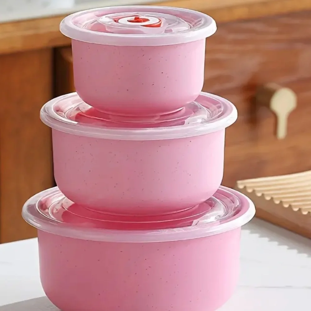 3pcs/set Storage Containers, Fresh Bowl‎ Set Lunch Box With bowls with lids